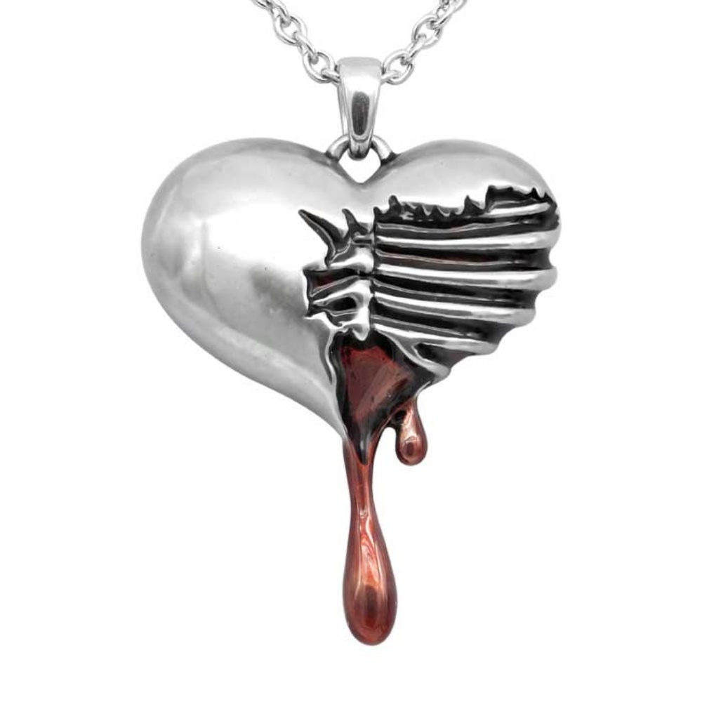 Bleeding Heart Necklace SST Pendant NWT
